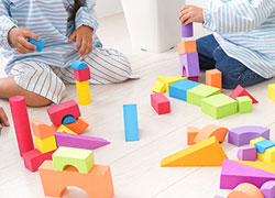 Children playing with blocks